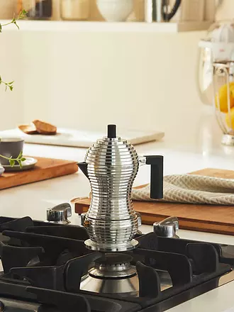 ALESSI | Espressomaschine PULCINA 6 Tassen Aluminium / Schwarz | 